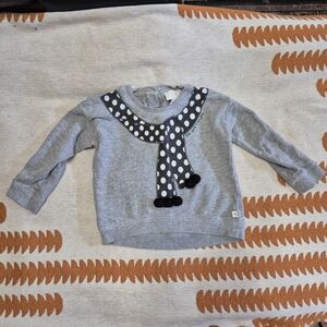 Kate Spade Kids Gray Polka Dot Scarf Sweater